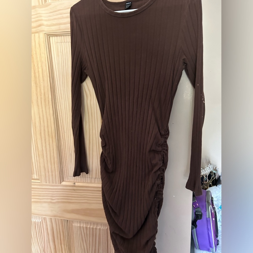 Drawstring bodycon dress